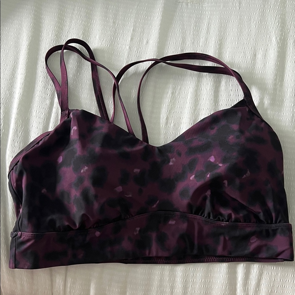 All In Motion Strappy Sports Bra in Purple Cheetah Print
